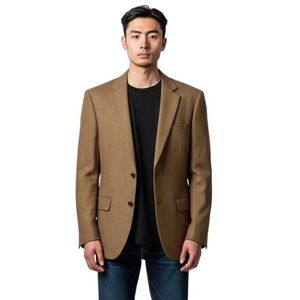 Patrick James Lanificio di Pray Men's Wool Silk Blazer Sport Coat Brown  38S EUC